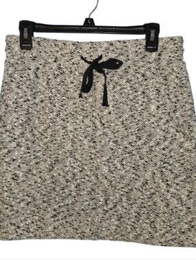 Lou & Grey LOFT Black And White Tweed Mini Skirt